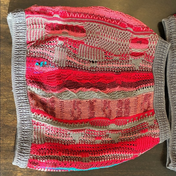 Vintage circa 1990 COOGI Multicolor Red Knit Ensemble Sweater and Skirt Size S - Picture 5 of 16